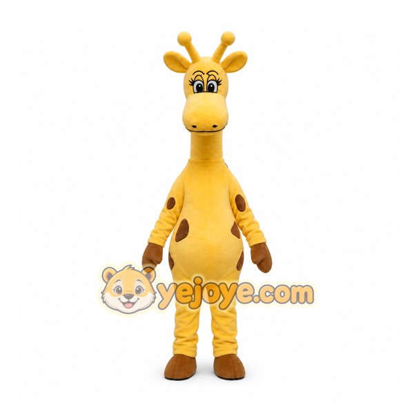 Yellow Giraffe Mascot Costume for Children's Events