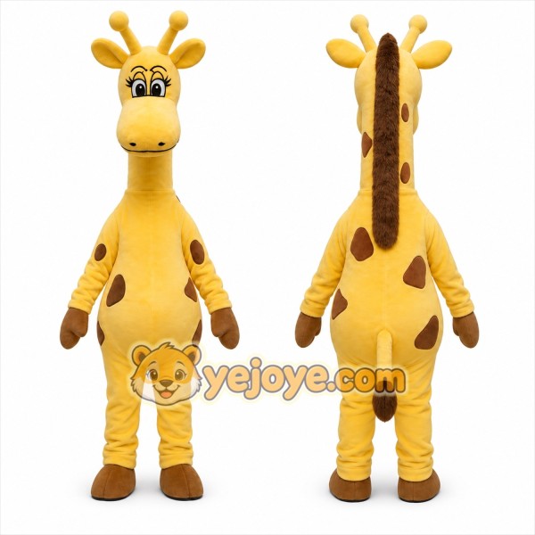 Yellow Giraffe Mascot Costume for Children's Events