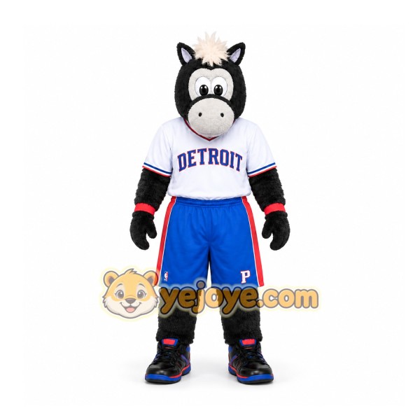 Black Horse Mascot Costume for Sports Events