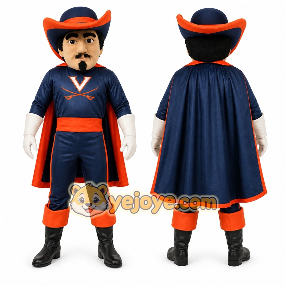 Blue Musketeer Mascot Costume for School Events
