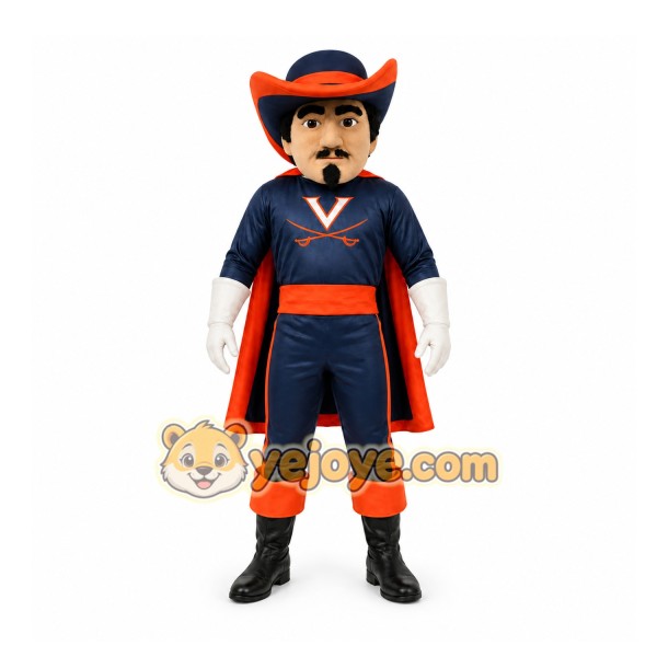 Blue Musketeer Mascot Costume for School Events