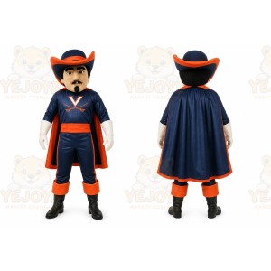 Blue Musketeer Mascot Costume for School Events