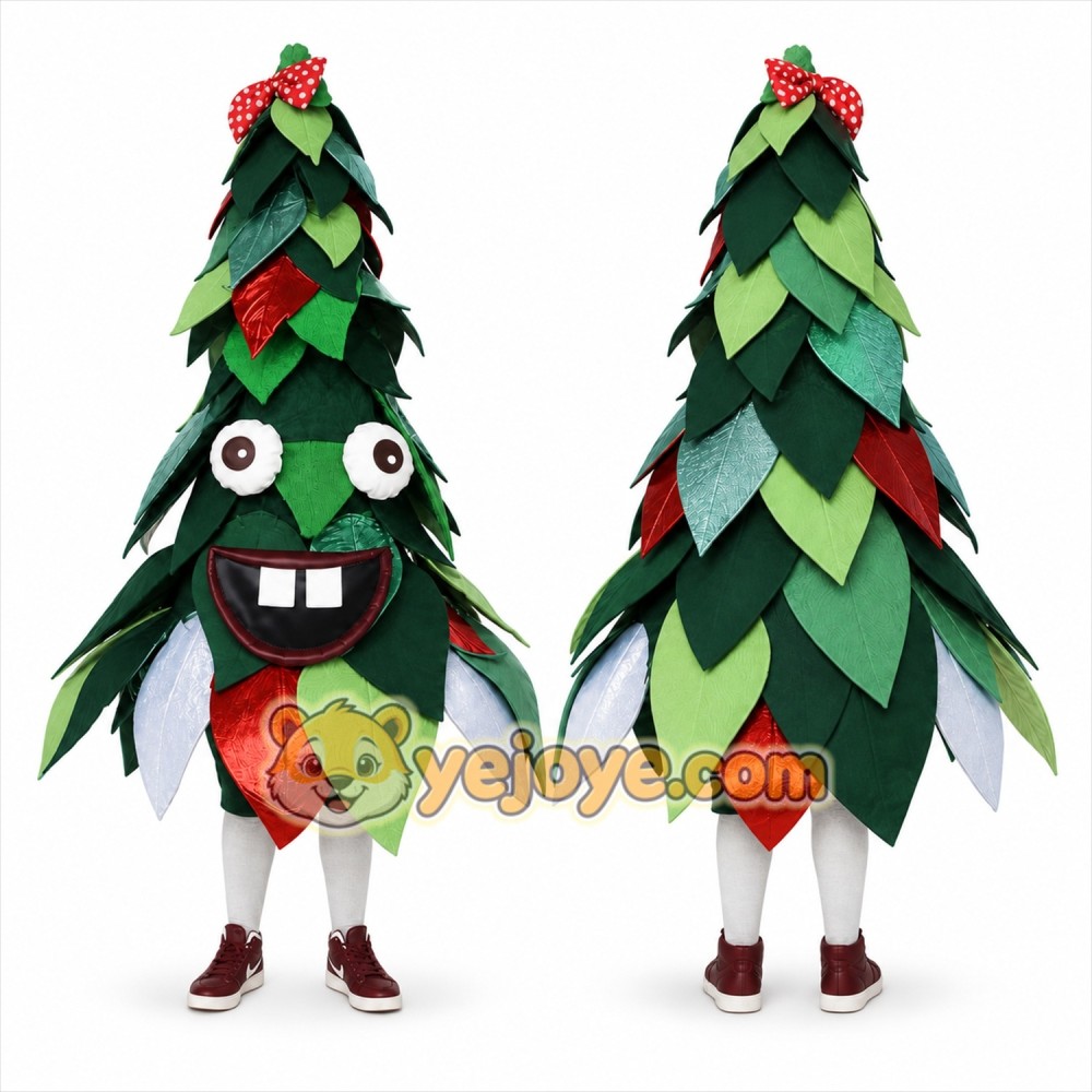 Green Tree Mascot Costume for Holiday Events Green Tree Mascot Costume for Holiday Events