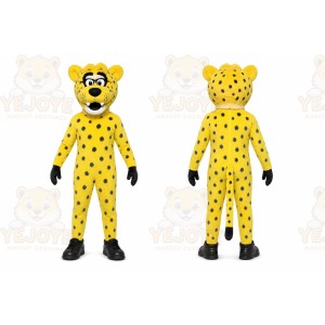 Yellow Cheetah Mascot Costume for Sports Events