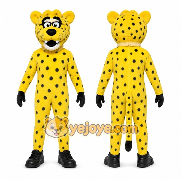 Yellow Cheetah Mascot Costume for Sports Events