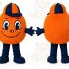 Orange Round Character With Cap Mascot Costume for Events and Promotions