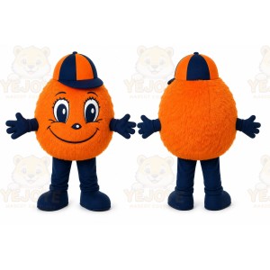 Orange Round Character With Cap Mascot Costume for Events and Promotions