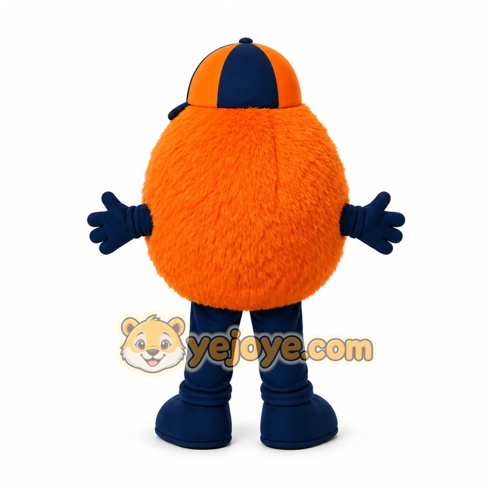 Orange Round Character With Cap Mascot Costume for Events and Promotions Orange Round Character With Cap Mascot Costume for Events and Promotions