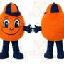 Orange Round Character With Cap Mascot Costume for Events and Promotions