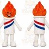 White Barber Pole With Flame Mascot Costume for Corporate Events