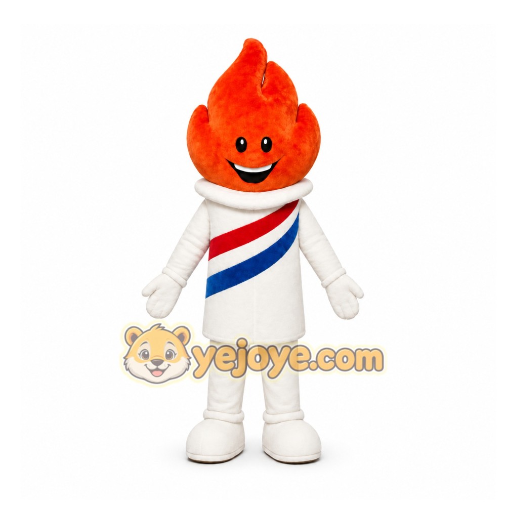 White Torch Mascot Costume for Events and Promotions White Torch Mascot Costume for Events and Promotions