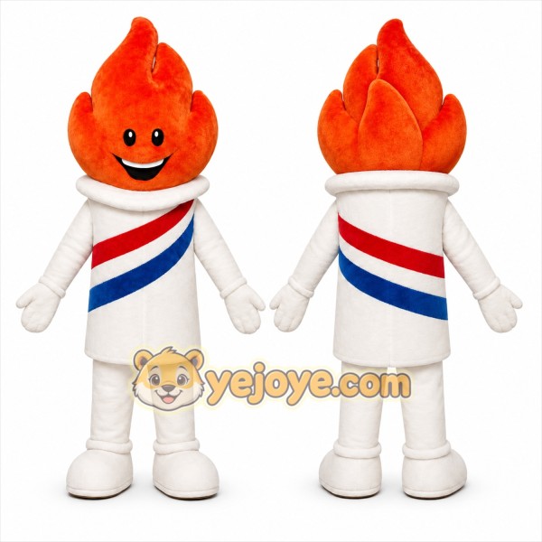 White Torch Mascot Costume for Events and Promotions
