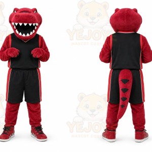Red Dinosaur Mascot Costume for Sports Events