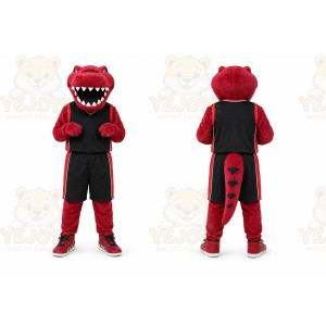 Red Dinosaur Mascot Costume for Sports Events