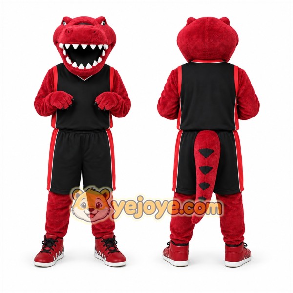Red Dinosaur Mascot Costume for Sports Events