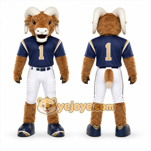 Brown Ram Mascot Costume for Sports Events