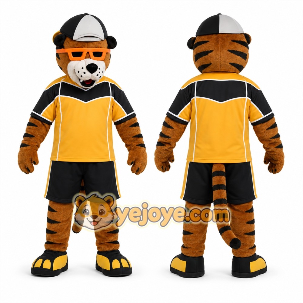 Brown Tiger Mascot Costume for Sports Events Brown Tiger Mascot Costume for Sports Events