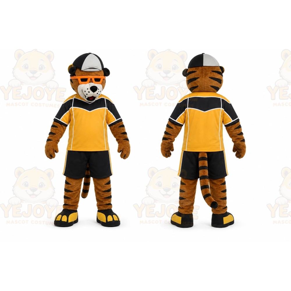 Brown Tiger Mascot Costume for Sports Events