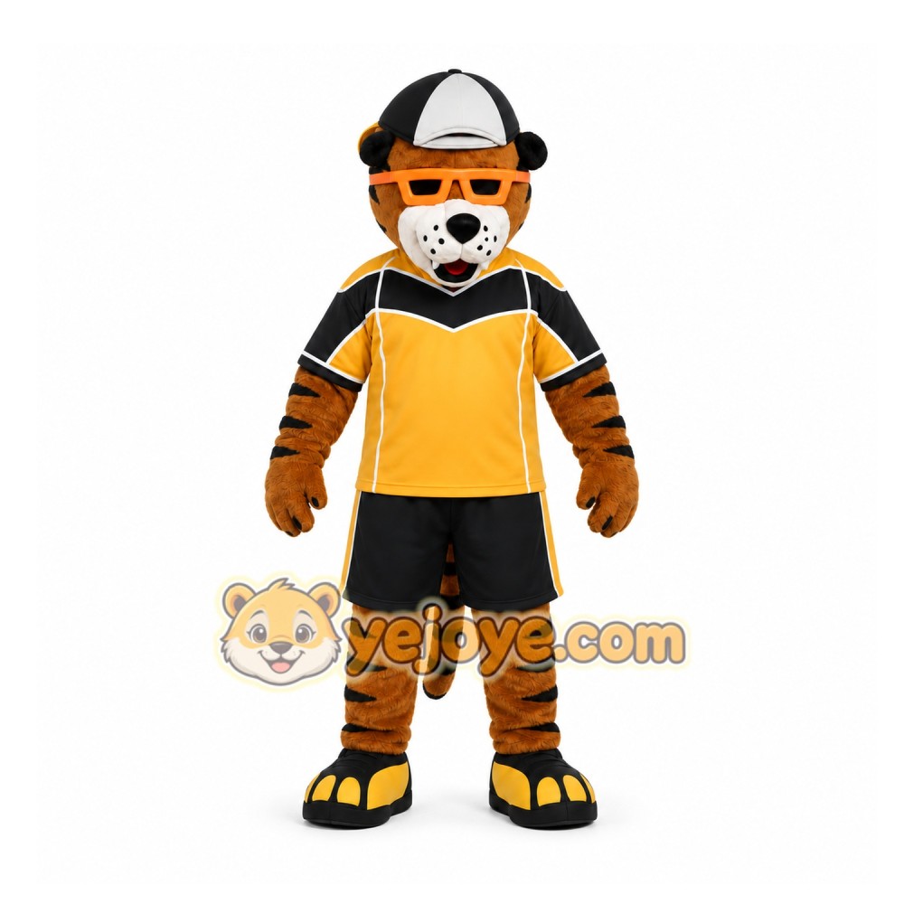 Brown Tiger Mascot Costume for Sports Events Brown Tiger Mascot Costume for Sports Events
