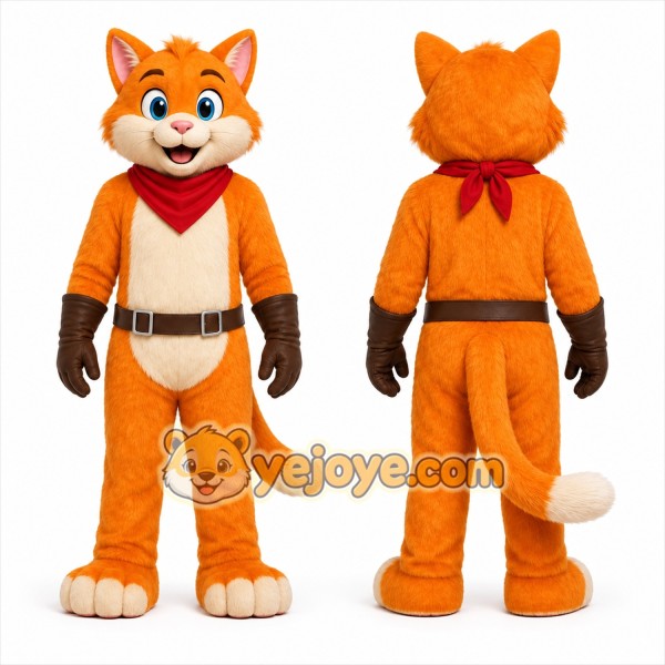 Orange Fox Mascot Costume for Children's Events