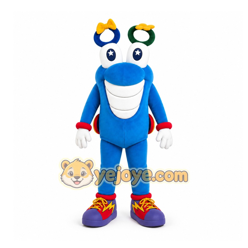 Blue Cartoon Bug Mascot Costume for Children's Events Blue Cartoon Bug Mascot Costume for Children's Events