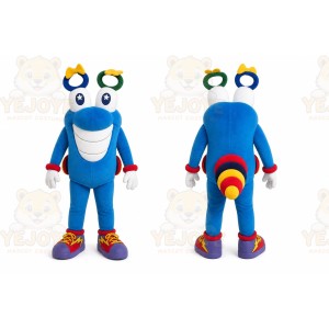 Blue Cartoon Bug Mascot Costume for Children's Events