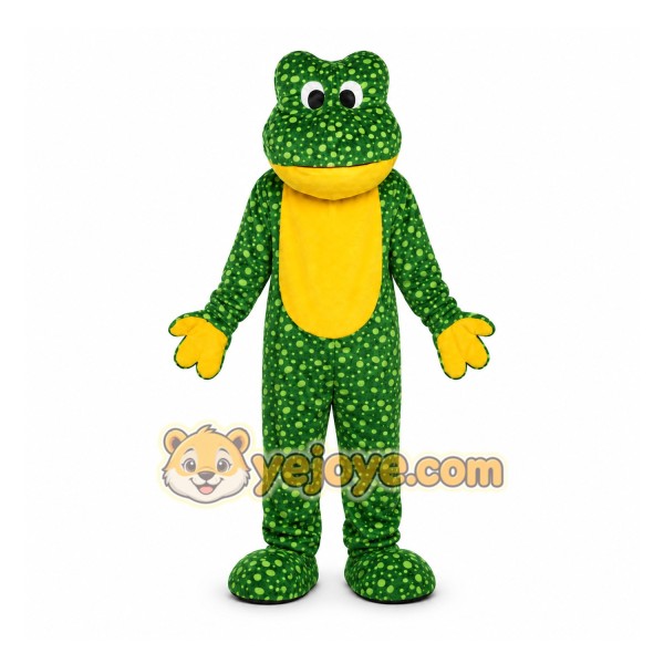 Green Frog Mascot Costume for Events and Promotions
