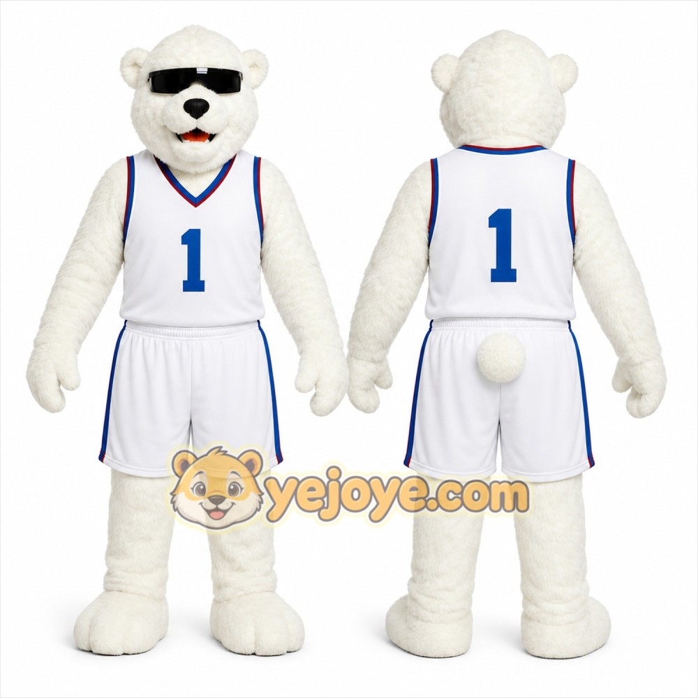 White Polar Bear Mascot Costume for Sports Events White Polar Bear Mascot Costume for Sports Events
