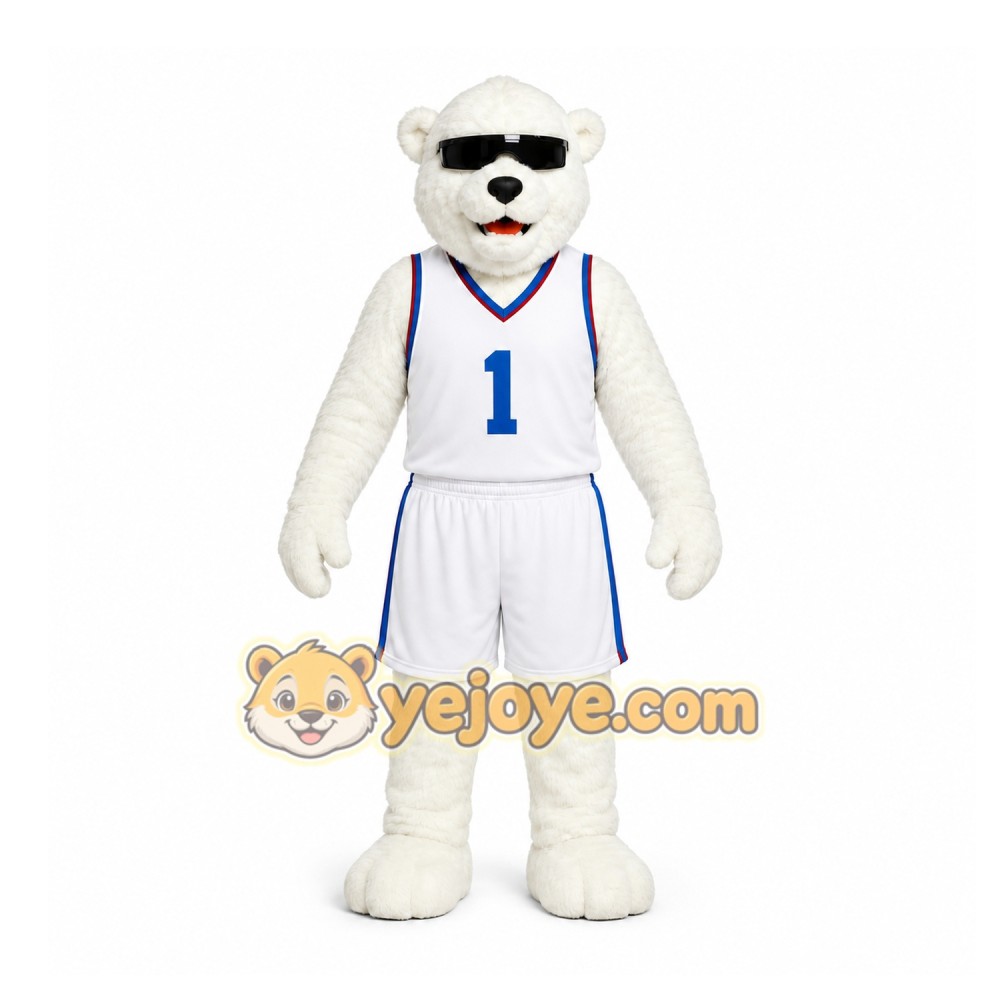 White Polar Bear Mascot Costume for Sports Events White Polar Bear Mascot Costume for Sports Events