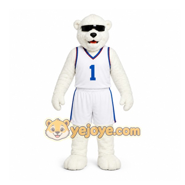 White Polar Bear Mascot Costume for Sports Events