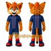 Orange Cheetah Mascot Costume for Sports Events Orange Cheetah Mascot Costume for Sports Events