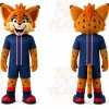 Orange Cheetah Mascot Costume for Sports Events