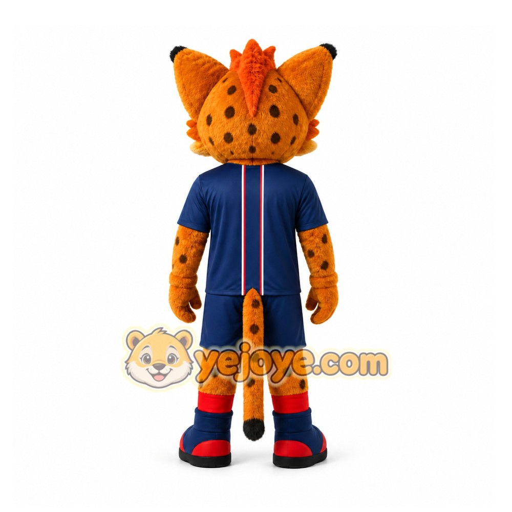 Orange Cheetah Mascot Costume for Sports Events Orange Cheetah Mascot Costume for Sports Events