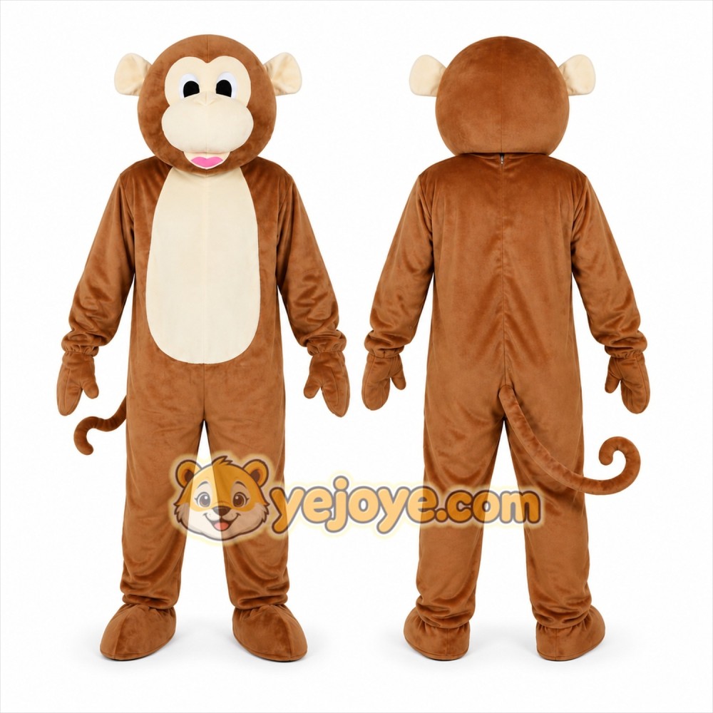 Brown Monkey Mascot Costume for Children's Events Brown Monkey Mascot Costume for Children's Events