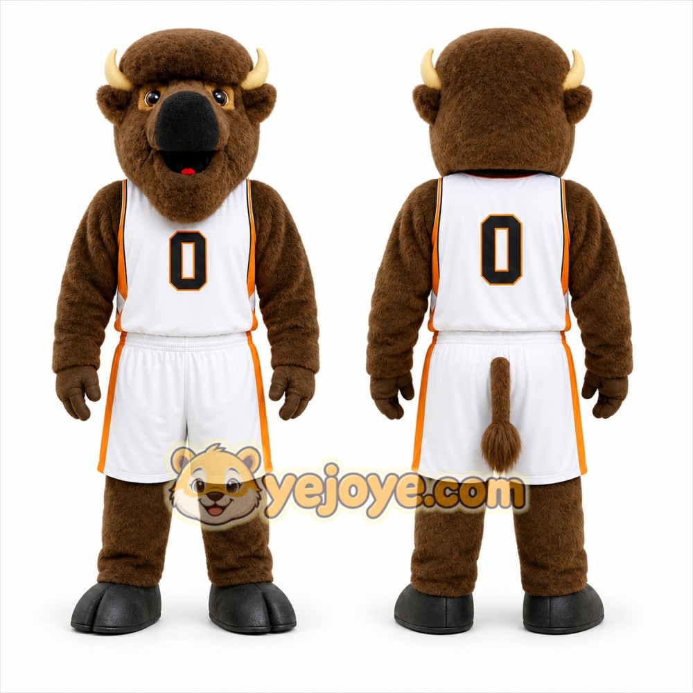 Brown Bison Mascot Costume for Sports Events Brown Bison Mascot Costume for Sports Events