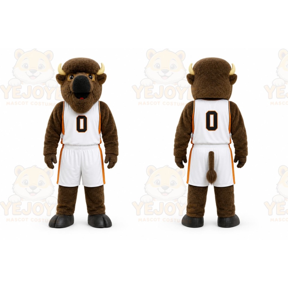Brown Bison Mascot Costume for Sports Events