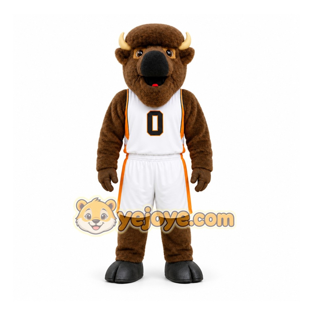 Brown Bison Mascot Costume for Sports Events Brown Bison Mascot Costume for Sports Events