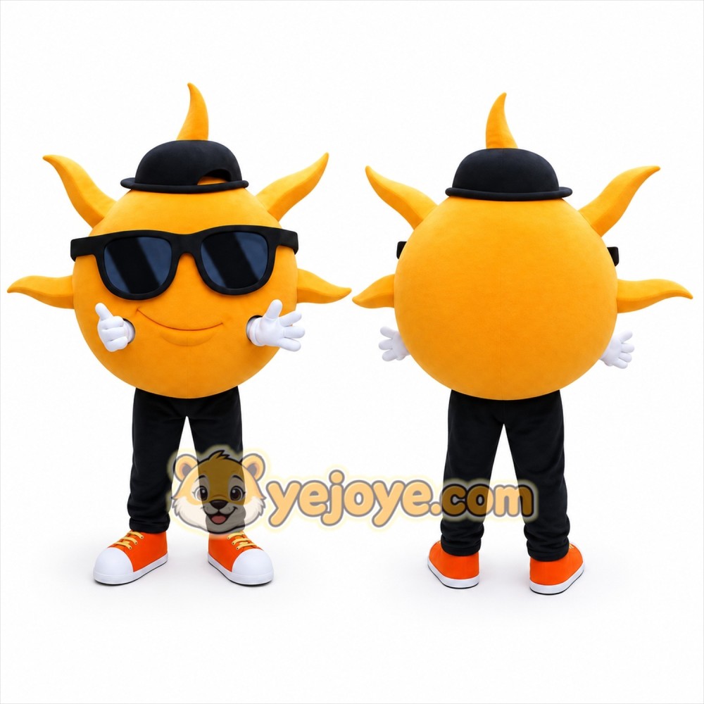 Orange Sun Mascot Costume for Events and Promotions Orange Sun Mascot Costume for Events and Promotions