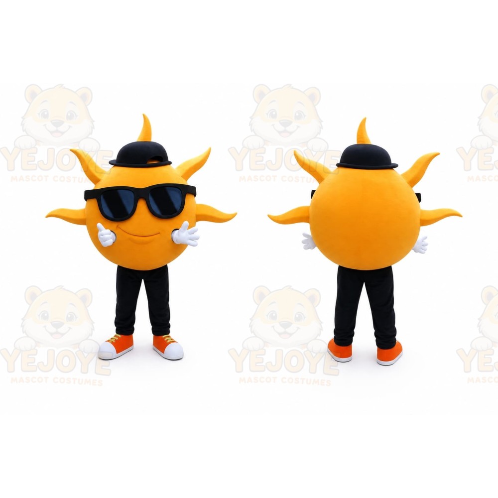 Orange Sun Mascot Costume for Events and Promotions