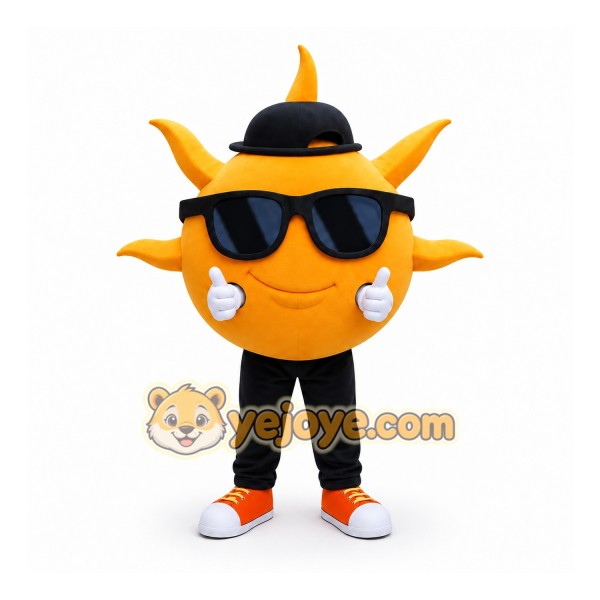 Orange Sun Mascot Costume for Events and Promotions