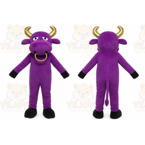Purple Bull Mascot Costume for Events and Promotions