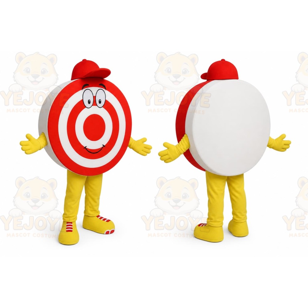 Red Target Mascot Costume for Events and Promotions