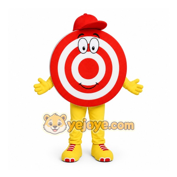 Red Target Mascot Costume for Events and Promotions