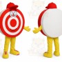 Red Target Mascot Costume for Events and Promotions