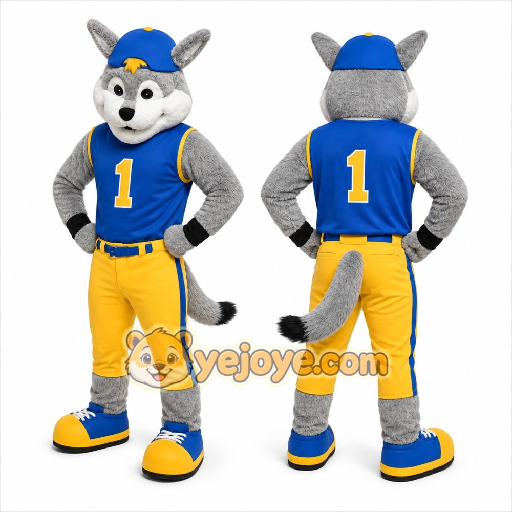 Blue Wolf Mascot Costume for Events and Promotions