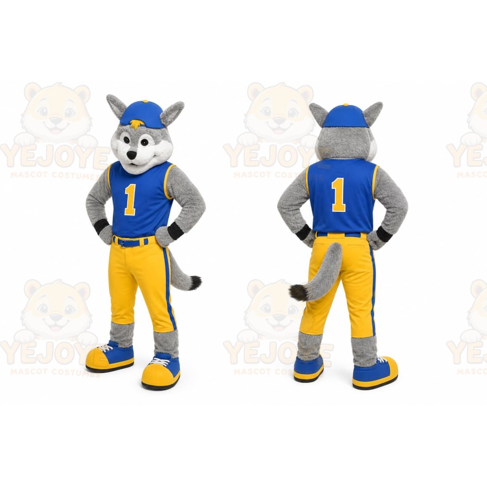 Blue Wolf Mascot Costume for Events and Promotions