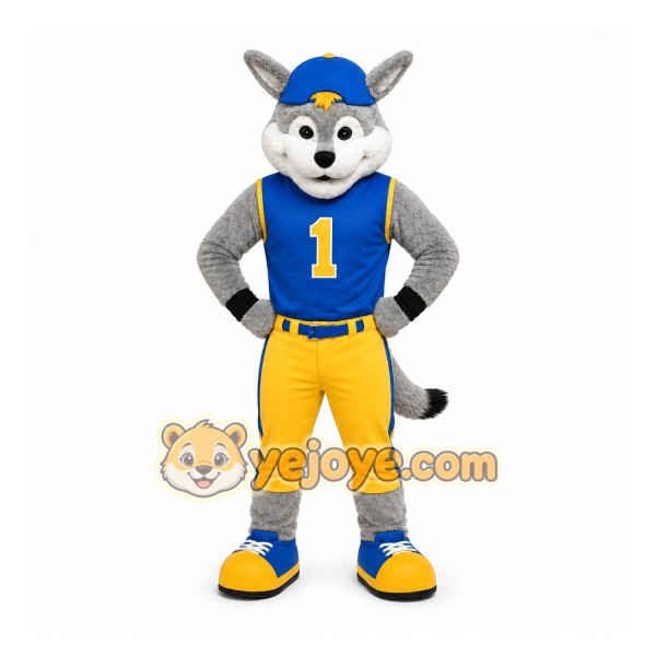 Blue Wolf Mascot Costume for Events and Promotions