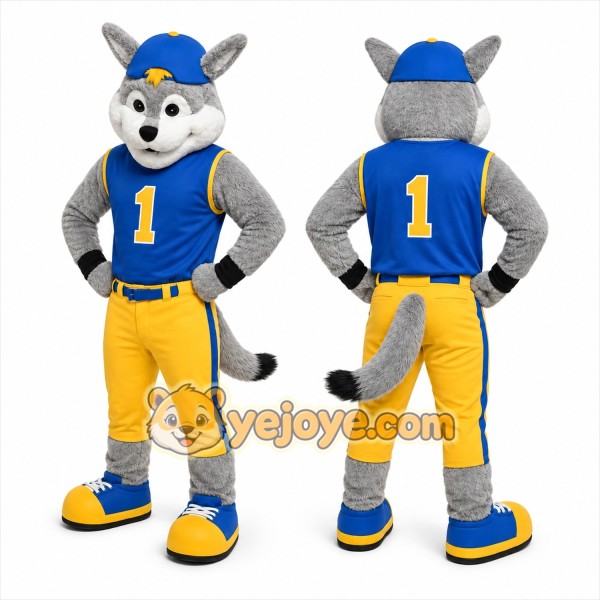 Blue Wolf Mascot Costume for Events and Promotions