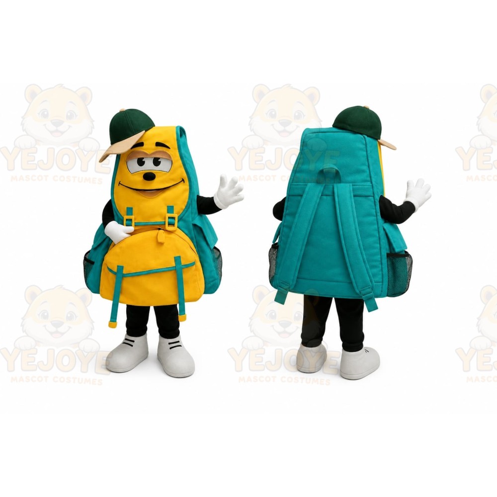 Yellow Backpack Mascot Costume for Events and Promotions