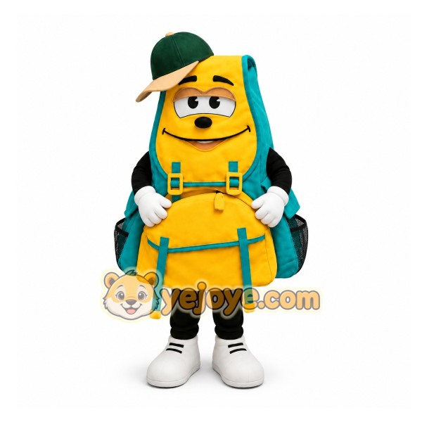 Yellow Backpack Mascot Costume for Events and Promotions